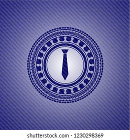 necktie icon with denim texture