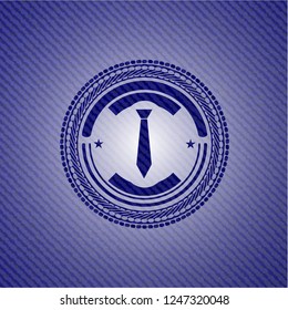 necktie icon with denim texture