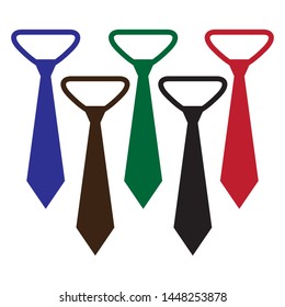 Necktie icon design on white background. Necktie color design. Necktie Father or men's fashion concept. Vector illustration
