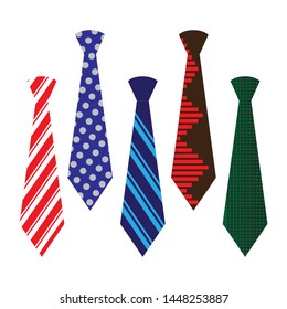 Necktie icon design on white background. Necktie colorful design. Necktie Father or men's fashion concept. Vector illustration