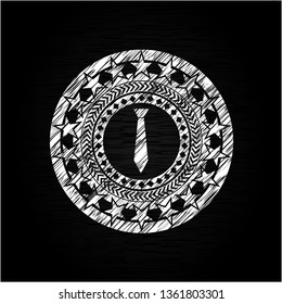 necktie icon drawn with chalkboard texture