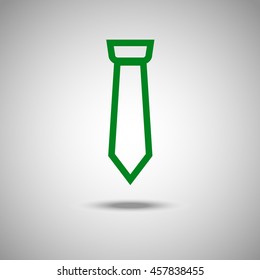 Necktie  icon. Flat style.Grey background. Vector illustration.