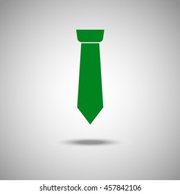 Necktie  icon. Flat style.Grey background. Vector illustration.