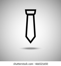 Necktie  icon. Flat style.Grey background. Vector illustration.
