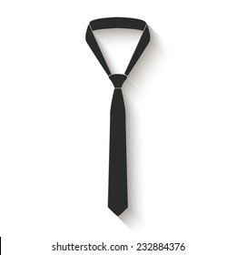  necktie icon - gray vector illustration with shadow