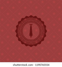 necktie icon inside badge with red background