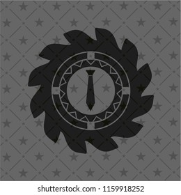 necktie icon inside black emblem