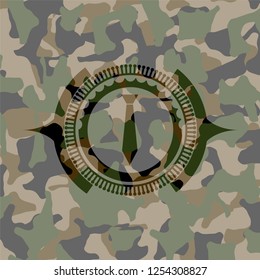 necktie icon inside camouflage texture