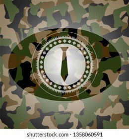 necktie icon inside camouflage texture