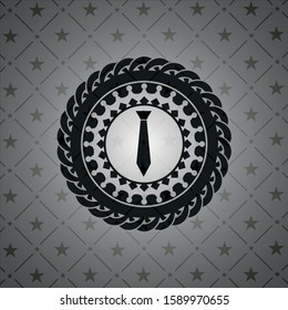 necktie icon inside dark emblem. Retro