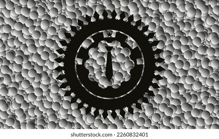 necktie icon inside dark icon or emblem with grey bubbles background. Vector Illustration. Detailed. 