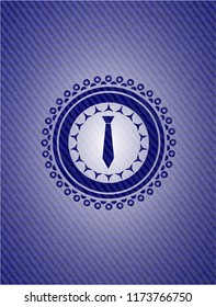 necktie icon inside denim background