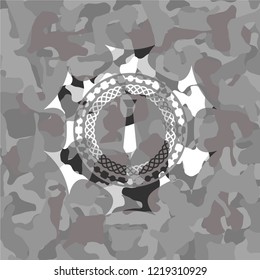 necktie icon inside grey camo texture