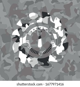 Krawatte-Symbol in grauer Camo-Textur