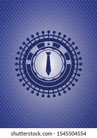 necktie icon inside jean background