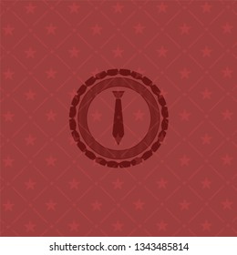 necktie icon inside red emblem