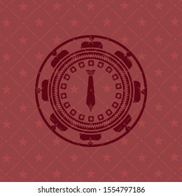necktie icon inside red icon or emblem
