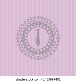 necktie icon inside retro pink emblem