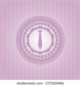 necktie icon inside retro style pink emblem