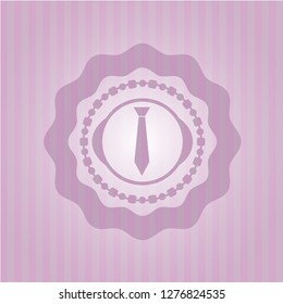 necktie icon inside retro style pink emblem