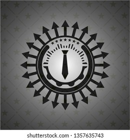 necktie icon inside retro style black emblem