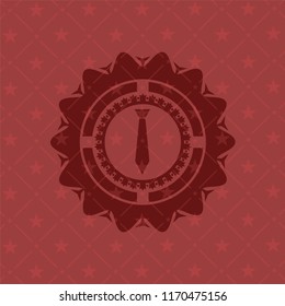 necktie icon inside vintage red emblem