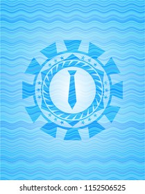 necktie icon inside water badge.