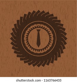 necktie icon inside wood emblem. Vintage.