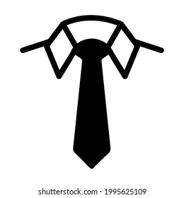 Necktie icon isolated vector illustration. High quality black style vector icon