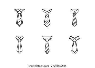Ilustración vectorial del arte de la línea del icono de la corbata aislada