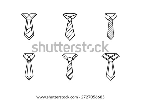 necktie icon line art vector illustration isolated