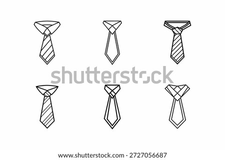 necktie icon line art vector illustration isolated
