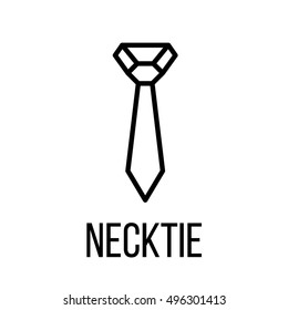 Necktie icon or logo in modern line style. High quality black outline pictogram for web site design and mobile apps. Vector illustration on a white background. 