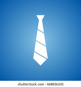 Necktie Icon on blue color.