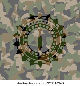 necktie icon on camouflage texture