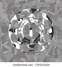 necktie icon on grey camouflage texture