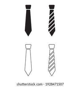 Necktie icon on white background