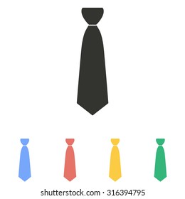 Necktie  icon  on white background. Vector illustration.