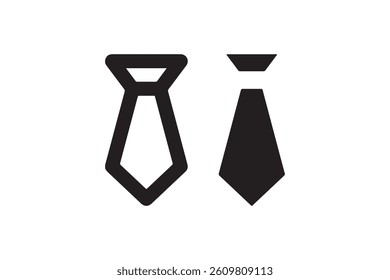 Necktie icon set in outline and solid styles Vector