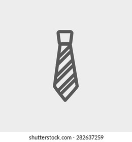 Necktie icon thin line for web and mobile, modern minimalistic flat design. Vector dark grey icon on light grey background.