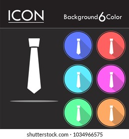 Necktie icon vector , Tie icon vector on six color background.