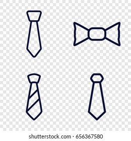 Necktie icons set. set of 4 necktie outline icons such as bow tie