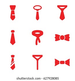 Necktie icons set. set of 9 filled icons such as tie