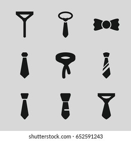 Necktie icons set. set of 9 necktie filled icons such as tie