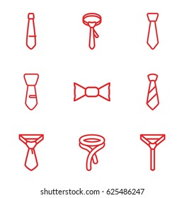 Necktie icons set. set of 9 necktie outline icons such as tie