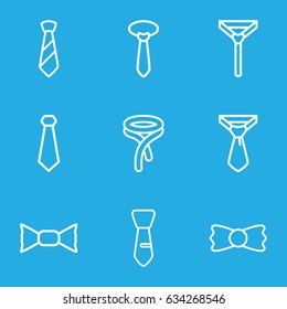 Necktie icons set. set of 9 necktie outline icons such as tie