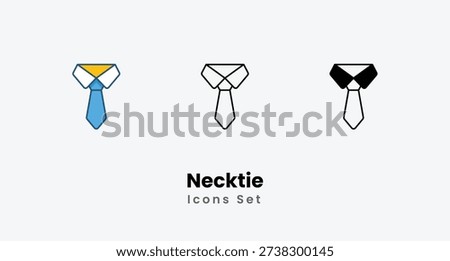 Necktie icons vector set stock illustration