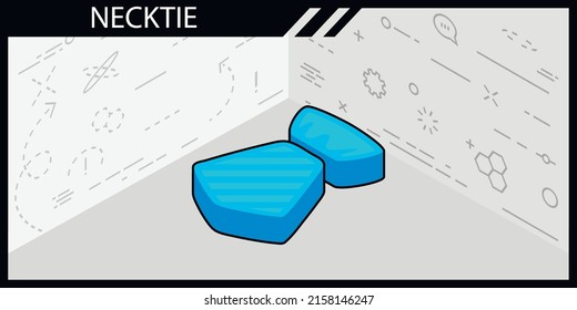 Necktie isometrisches Design Symbol. Vektorgrafik, Web-Illustration. 3D-Farbkonzept