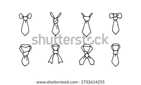 Necktie Knot line art vector