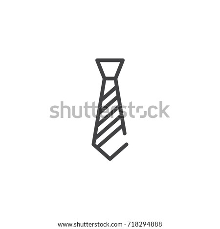Necktie line icon, outline vector sign, linear style pictogram isolated on white. Symbol, logo illustration. Editable stroke
